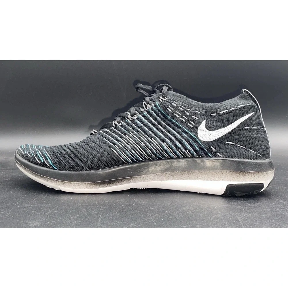 Nike Free Transform Flyknit Athletic Training Running Shoes Black Teal Size 11.5